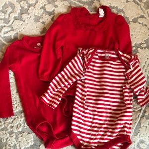 H&M Red Long Sleeve Onesies